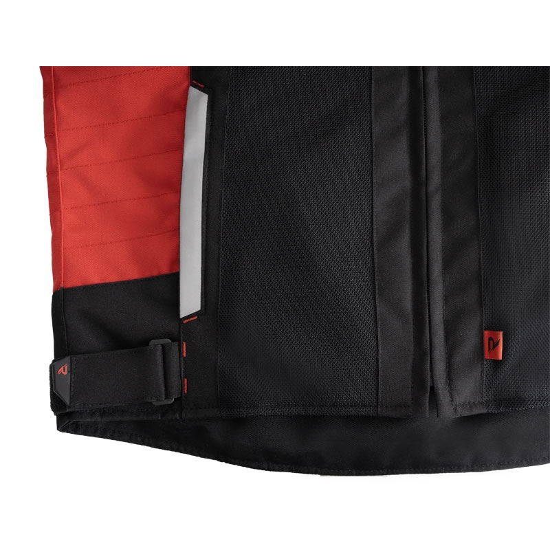 Chaqueta de moto Street Racer Evans Air negra y roja