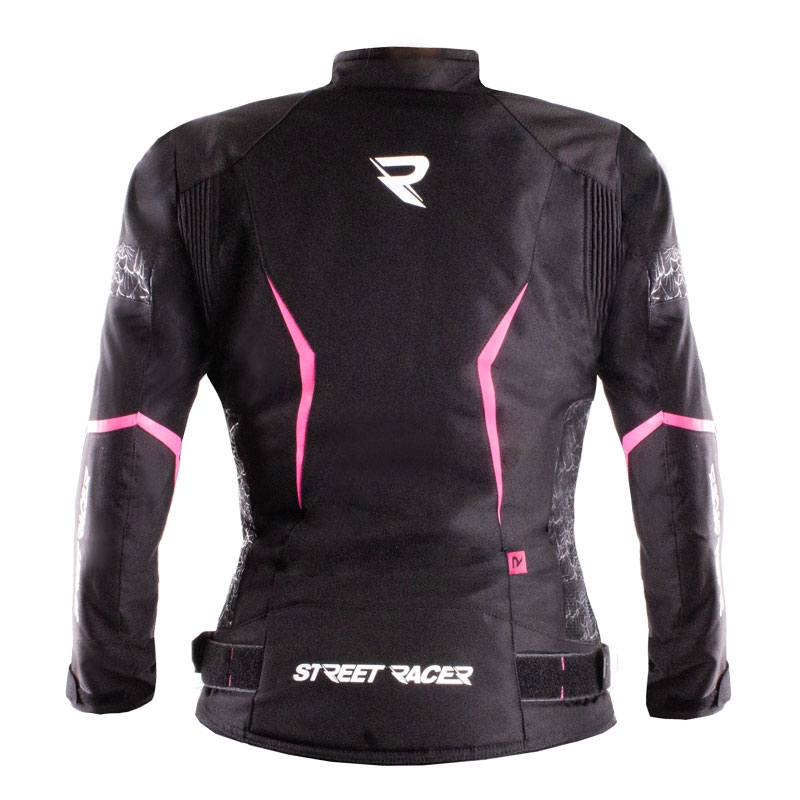 Chaqueta de moto para mujer Street Racer Rose Air Negra y Rosa