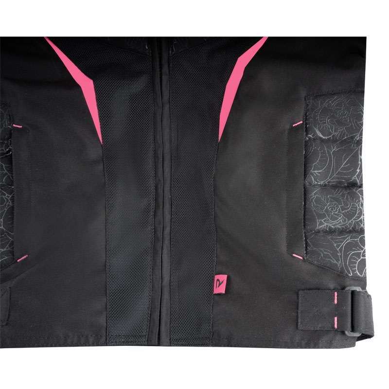 Chaqueta de moto para mujer Street Racer Rose Air Negra y Rosa