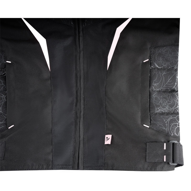Chaqueta de moto Street Racer Rose Air en blanco y negro para mujer