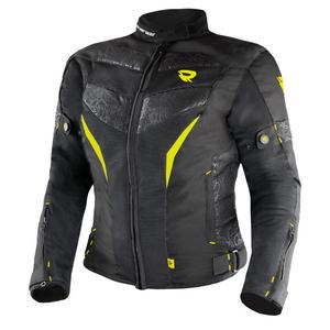 Chaqueta de moto para mujer Street Racer Rose Air negro-amarillo fluo