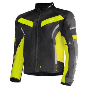 Chaqueta de moto Street Racer Evans Air negro-amarillo fluo