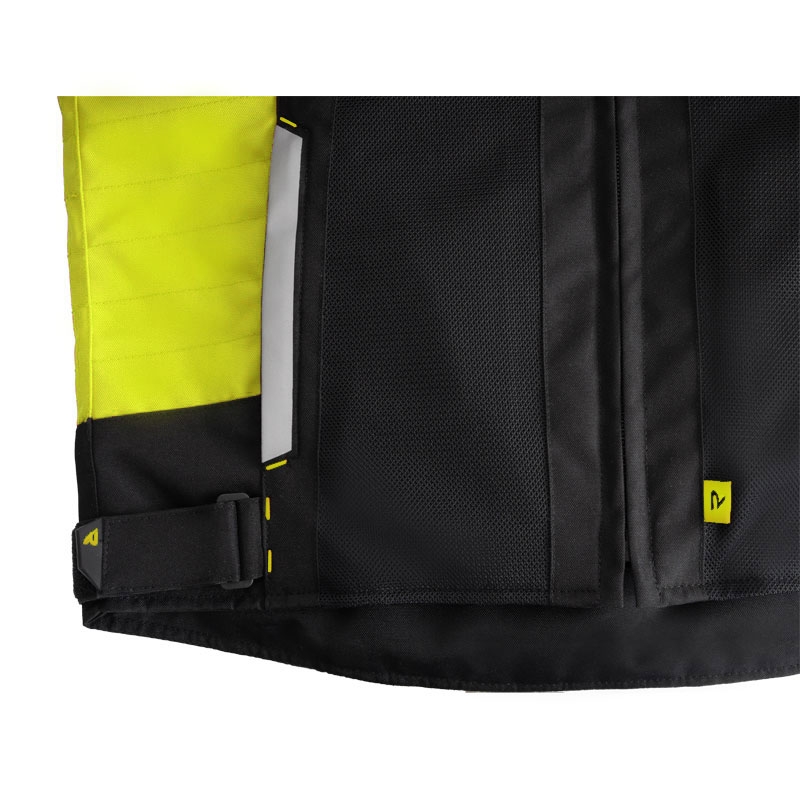 Chaqueta de moto Street Racer Evans Air negro-amarillo fluo
