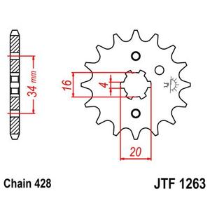 Řetězové kolečko JT 15 zubů, 428