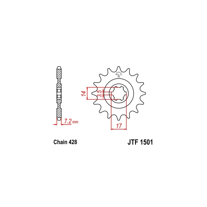 Řetězové kolečko JT 13 zubů, 428