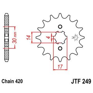 Řetězové kolečko JT 15 zubů, 420
