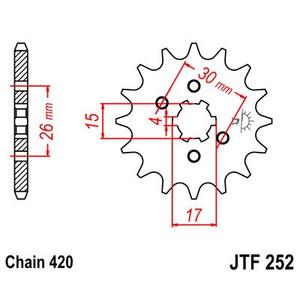 Řetězové kolečko JT 17 zubů, 420