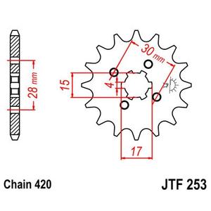 Řetězové kolečko JT 17 zubů, 420