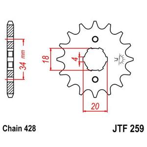 Řetězové kolečko JT 12 zubů, 428