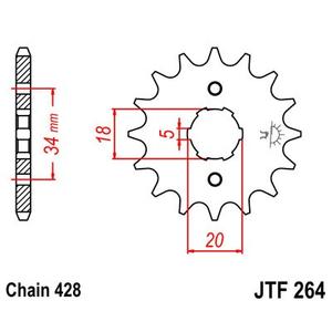 Řetězové kolečko JT 15 zubů, 428