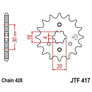 Řetězové kolečko JT 13 zubů, 428