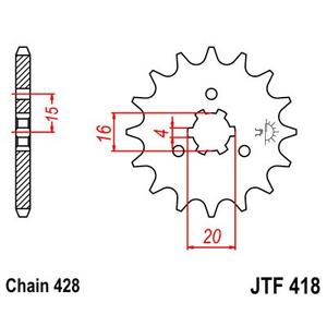 Řetězové kolečko JT 13 zubů, 428