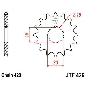 Řetězové kolečko JT 12 zubů, 428