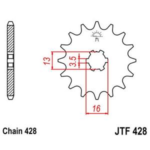 Řetězové kolečko JT 15 zubů, 428