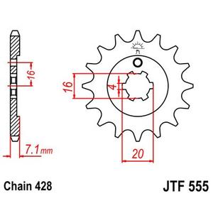 Řetězové kolečko JT 15 zubů, 428