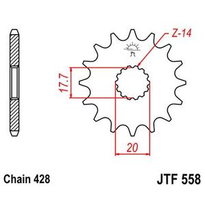 Řetězové kolečko JT 13 zubů, 428