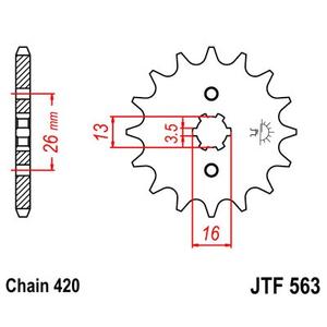 Řetězové kolečko JT 16 zubů, 420