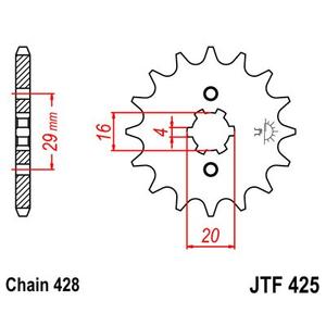 Řetězové kolečko JT 12 zubů, 428