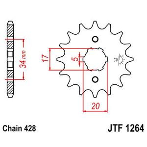 Řetězové kolečko JT 14 zubů, 428