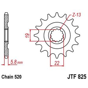 Řetězové kolečko JT 13 zubů, 520