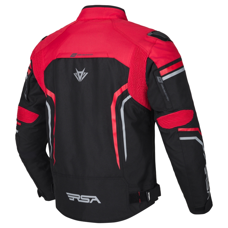 Chaqueta de moto RSA Compact 2 EVO negra-gris-roja