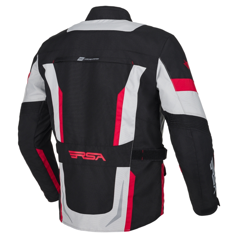 Chaqueta de moto RSA EXO 2 negro-gris-rojo