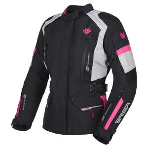 Chaqueta de moto para mujer RSA EXO 2 negro-gris-rosa