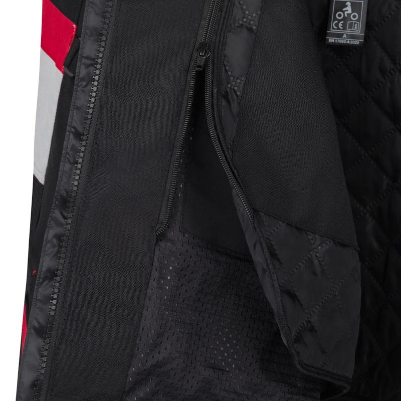 Chaqueta de moto RSA EXO 2 para mujer, color negro, gris y rosa