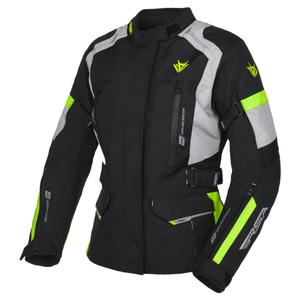 Chaqueta de moto para mujer RSA EXO 2 negro-gris-amarillo fluo