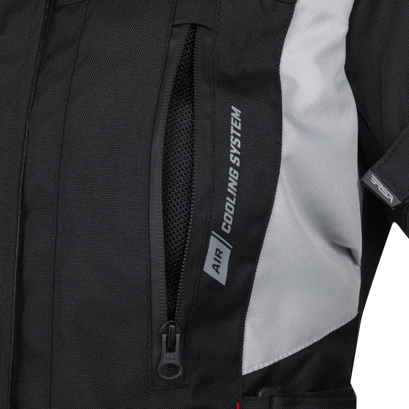 Chaqueta de moto para mujer RSA EXO 2 negro-gris-rojo