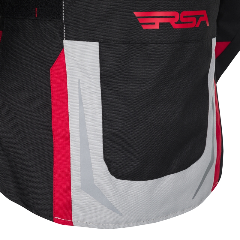 Chaqueta de moto para mujer RSA EXO 2 negro-gris-rojo