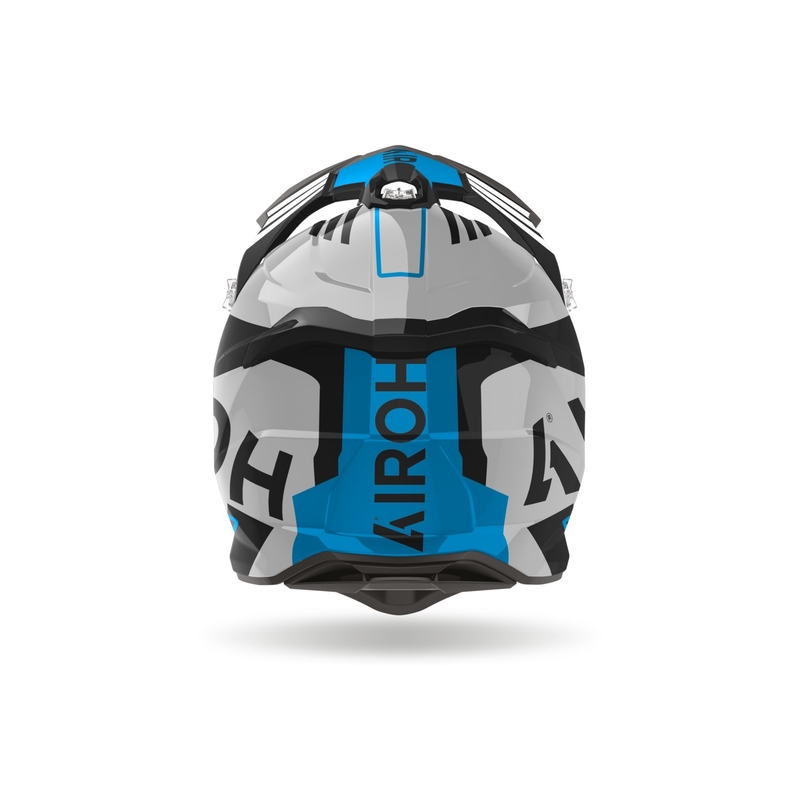 Casco motocross Airoh Strycker Brave 2024 azul-gris brillante liquidación