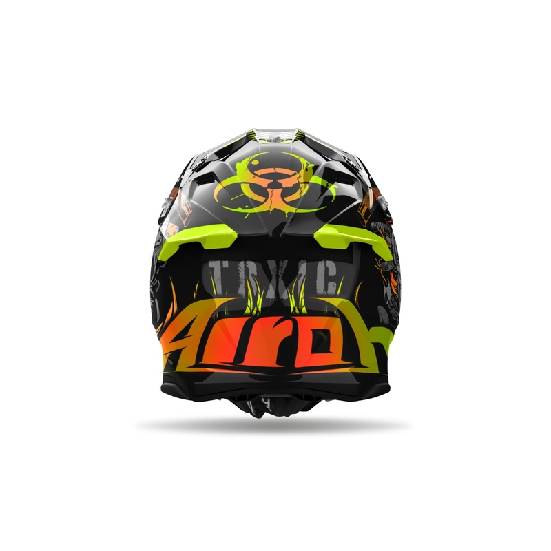 Casco de motocross Airoh Twist 3 Toxic negro-naranja
