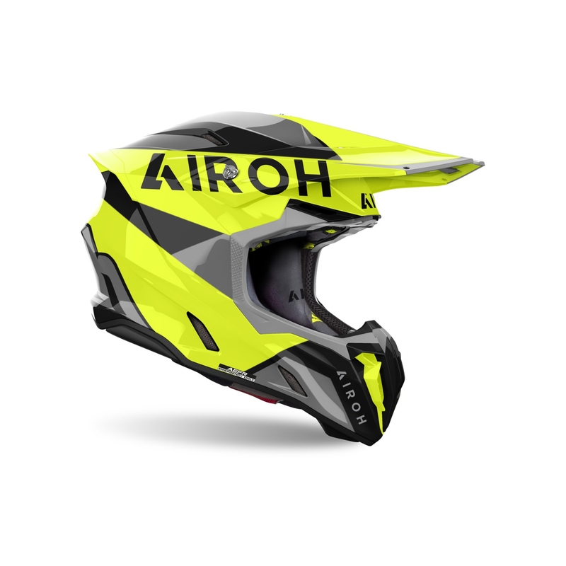 Casco de motocross Airoh Twist 3 King amarillo brillante