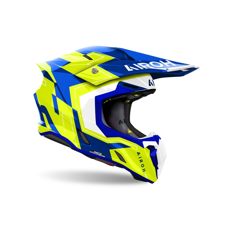 Casco de motocross Airoh Twist 3 Dizzy azul-amarillo brillante