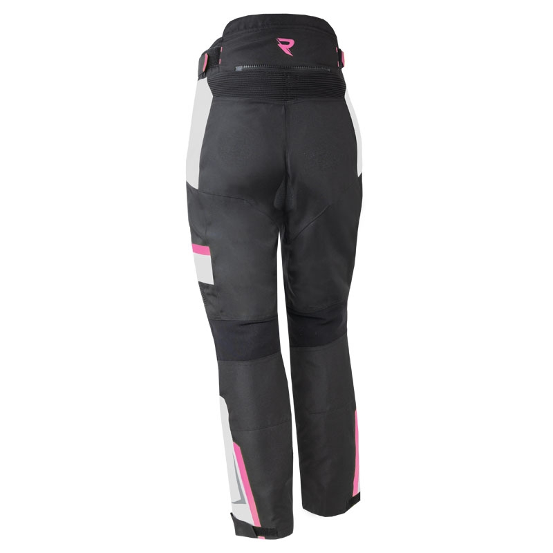 Pantalón de moto Street Racer Hilax Negro-Gris-Rosa para mujer