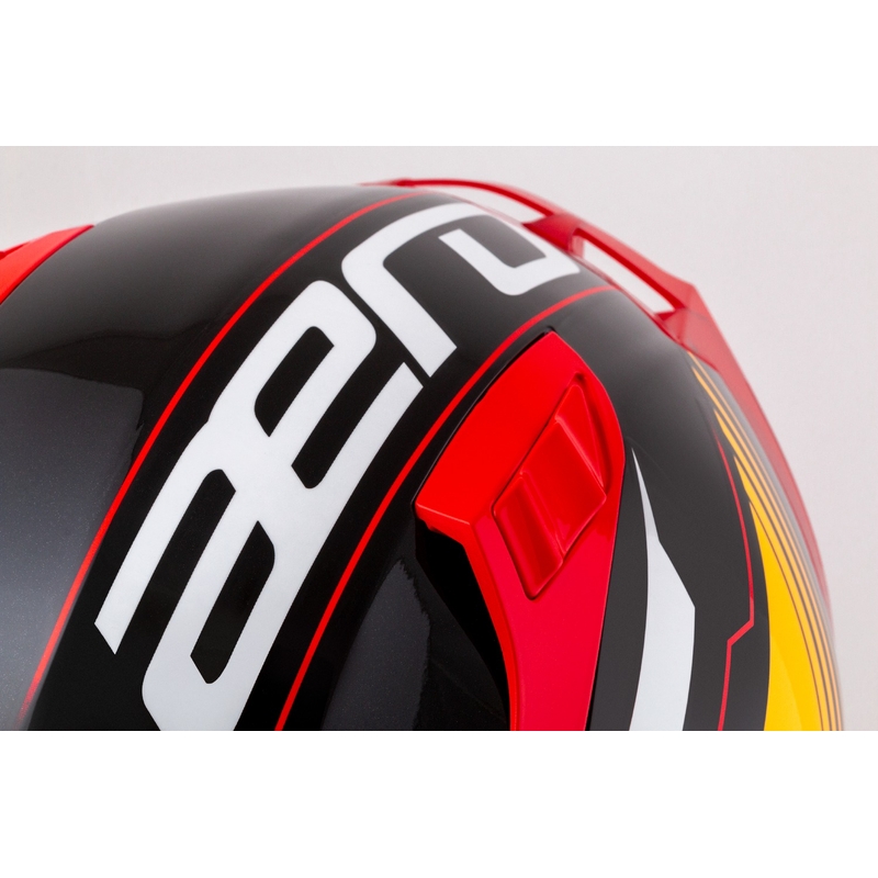 Casco de moto integral Cassida Aero Drome perla negro-naranja-rojo-blanco