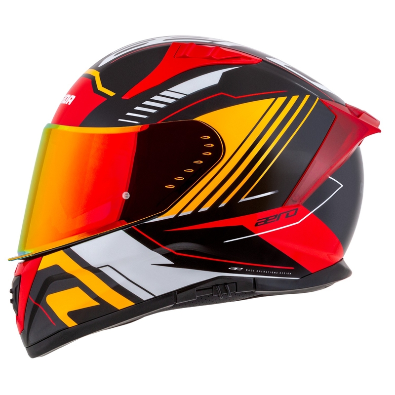 Casco de moto integral Cassida Aero Drome perla negro-naranja-rojo-blanco