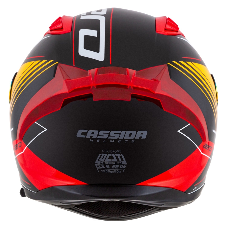 Casco de moto integral Cassida Aero Drome perla negro-naranja-rojo-blanco