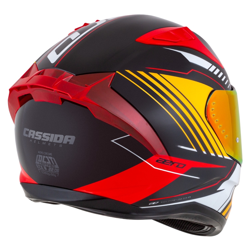 Casco de moto integral Cassida Aero Drome perla negro-naranja-rojo-blanco
