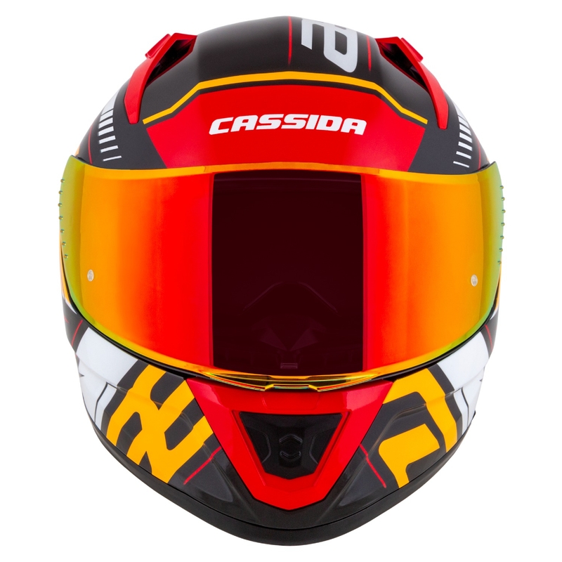 Casco de moto integral Cassida Aero Drome perla negro-naranja-rojo-blanco