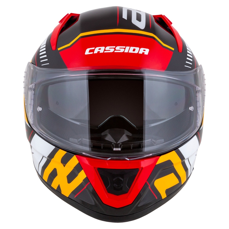 Casco de moto integral Cassida Aero Drome perla negro-naranja-rojo-blanco