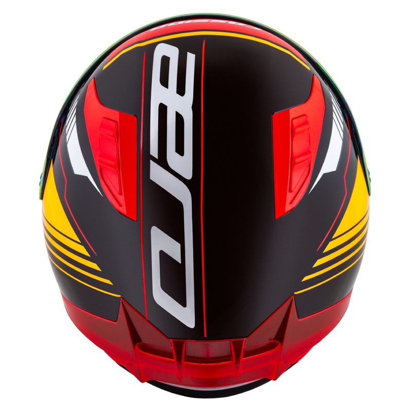 Casco de moto integral Cassida Aero Drome perla negro-naranja-rojo-blanco