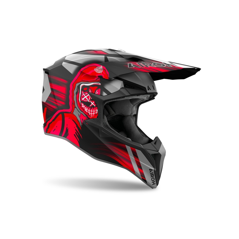 Casco de Cross Airoh Wraaap Cyber 2024 Rojo Mate