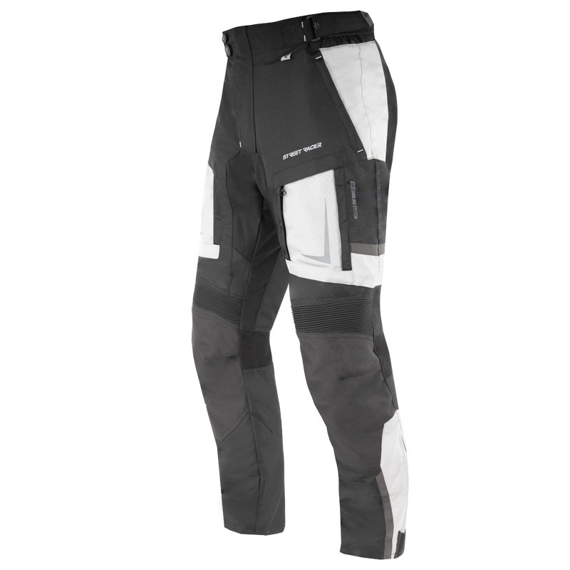 Street Racer Hilax Pantalón de moto negro y gris