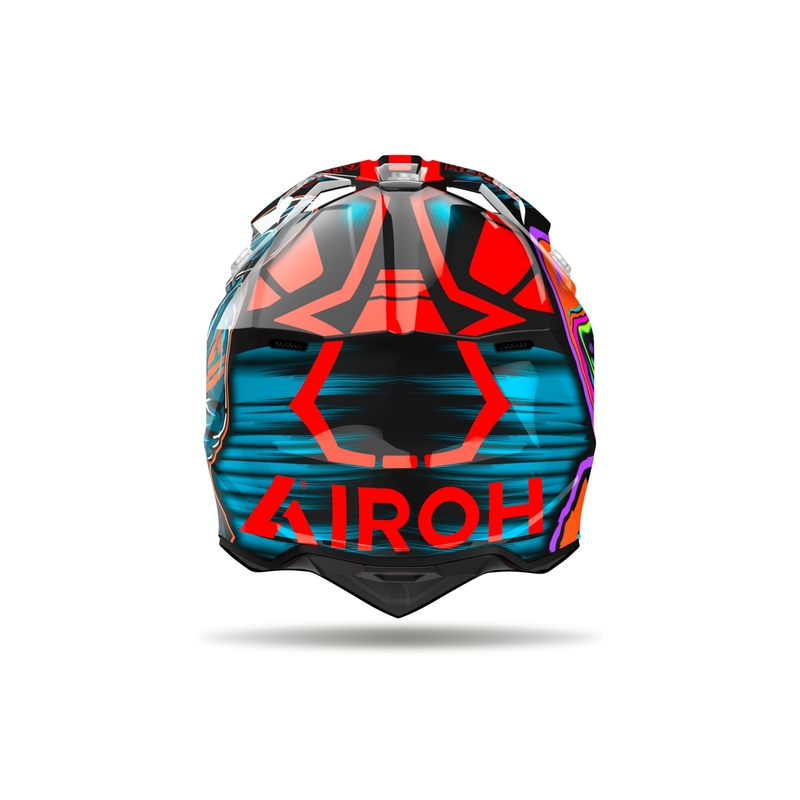 Casco de motocross Airoh Wraaap Cyber naranja brillante
