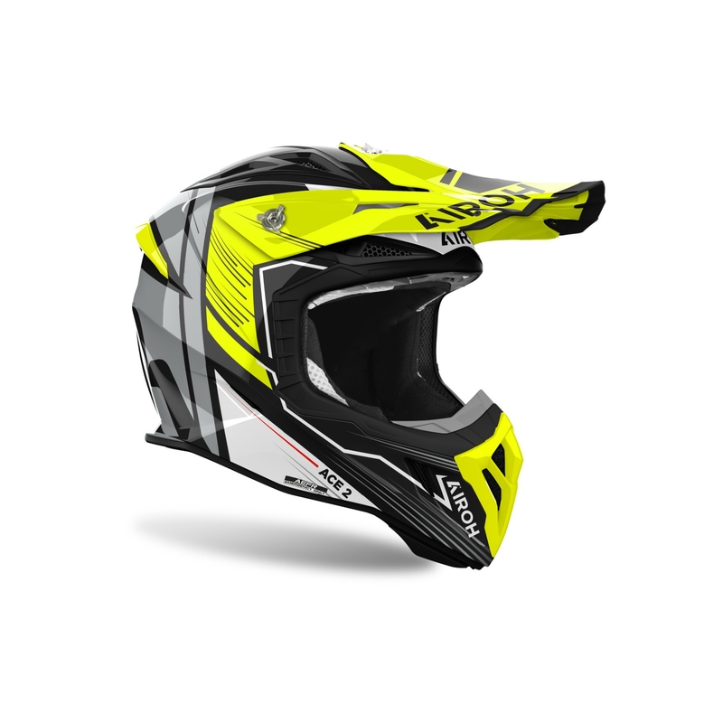 Casco de motocross Airoh Aviator Ace 2 Engine amarillo brillante