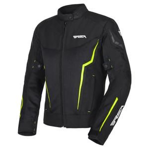 Chaqueta de moto para mujer RSA Bolt Black-White-Fluo Yellow
