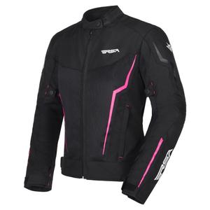 Chaqueta de moto para mujer RSA Bolt Negra, Blanca y Rosa