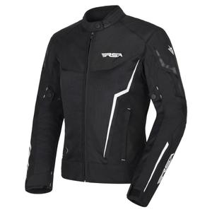 Chaqueta de moto RSA Bolt en blanco y negro para mujer